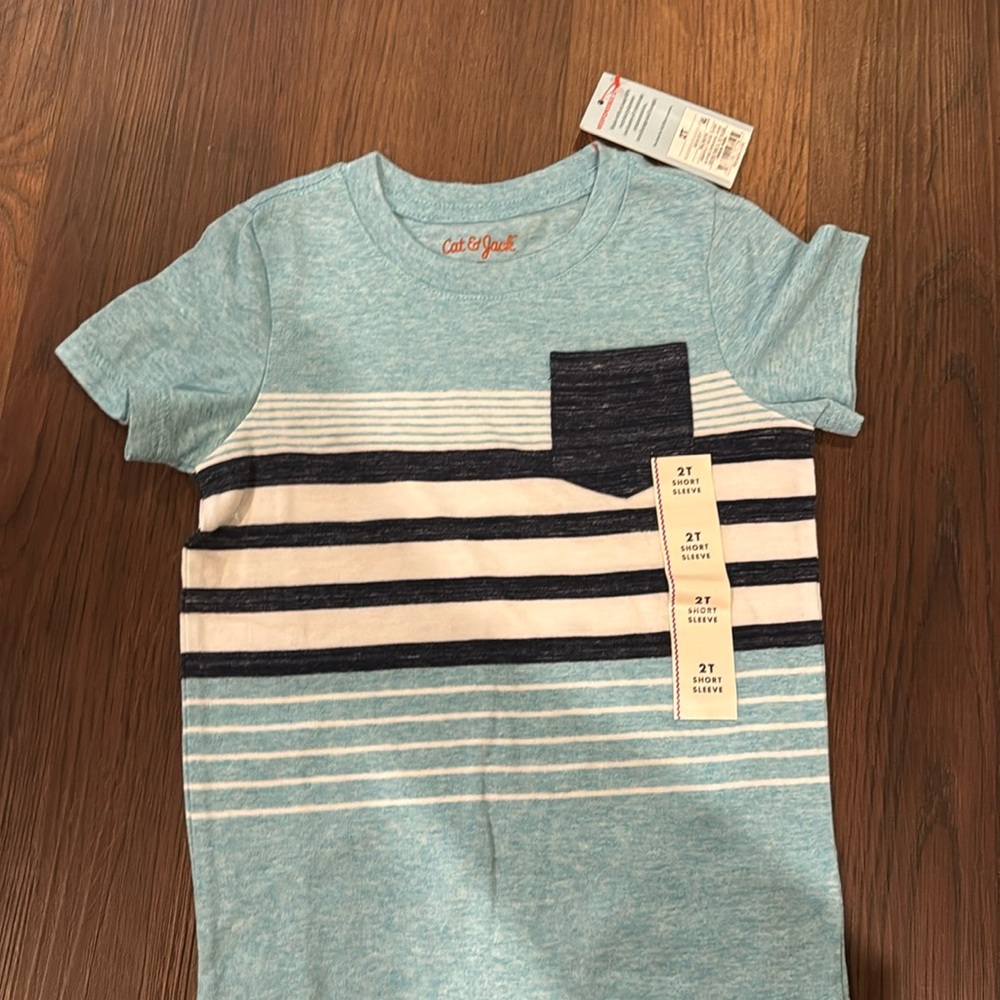 Cat and Jack Tshirt 2t Boys new with tags overalls matching